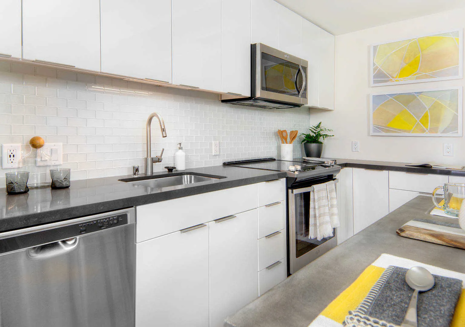 Kitchen with Caesarstone Countertops